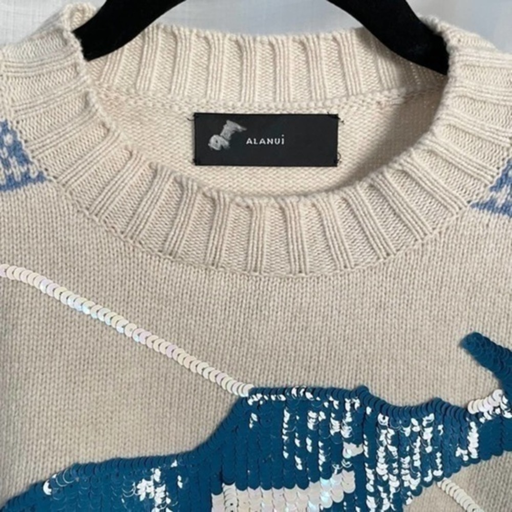 🆕 Alanui Wool & Cashmere Runway Designer Elephant Sequins Sweater - Picture 10 of 12